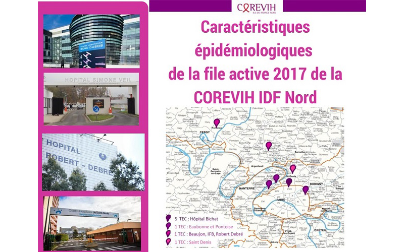 Caractéristiques épidémiologiques de la file active 2017 du COREVIH IDF Nord