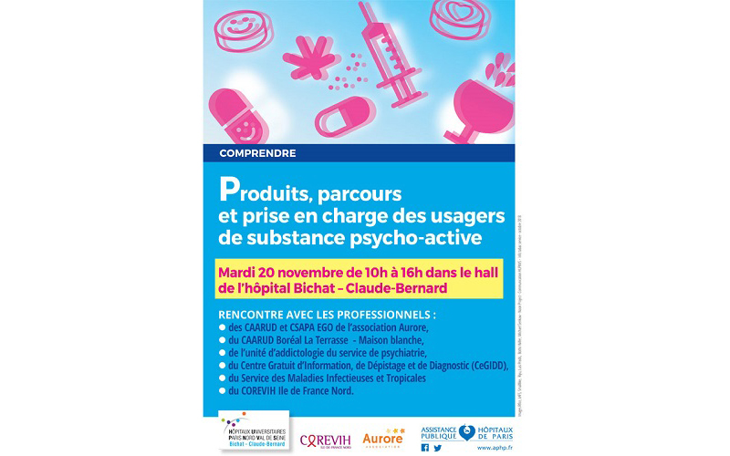 « Produits, parcours et prise en charge des usagers de substances psycho-actives » :  Journée de sensibilisation le 20 novembre 2018