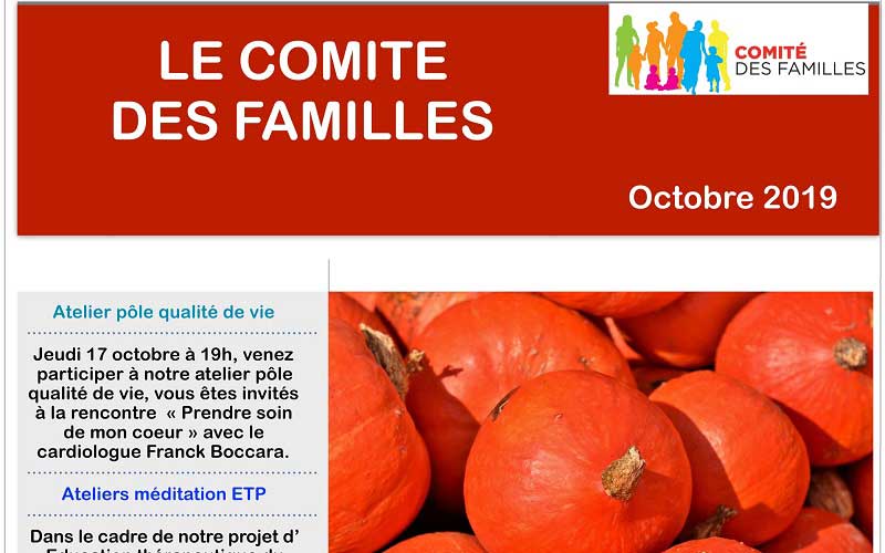 Les activités du Comité des Familles – Octobre 2019