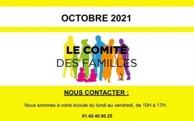 Les activités du Comité des Familles – octobre 2021