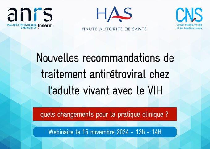 Webinaire : "Nouvelles recommandations de traitement antirétroviral chez l'adulte vivant avec le VIH"